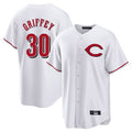 Arlishia C.Reds #30 Ken Griffey Player White Home Game Stitched Jerseys