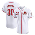Arlishia C.Reds #30 Ken Griffey Player White Limited Elite Home Stitched Jerseys