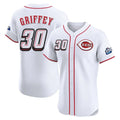 Arlishia C.Reds #30 Ken Griffey Player White Speedway Classic Limited Elite Home Stitched Jerseys