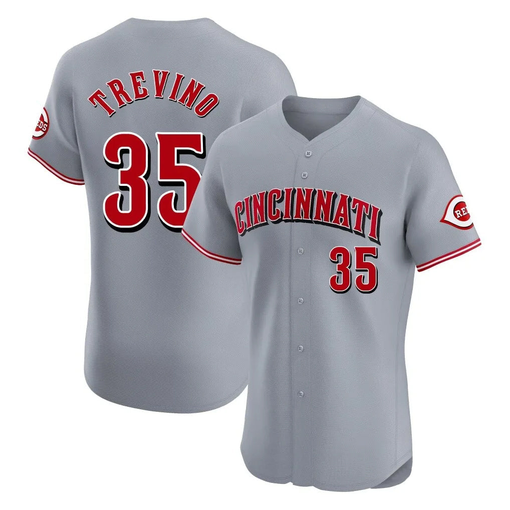 Arlishia C.Reds #35 Jose Trevino Player Gray Limited Elite Home Stitched Jerseys