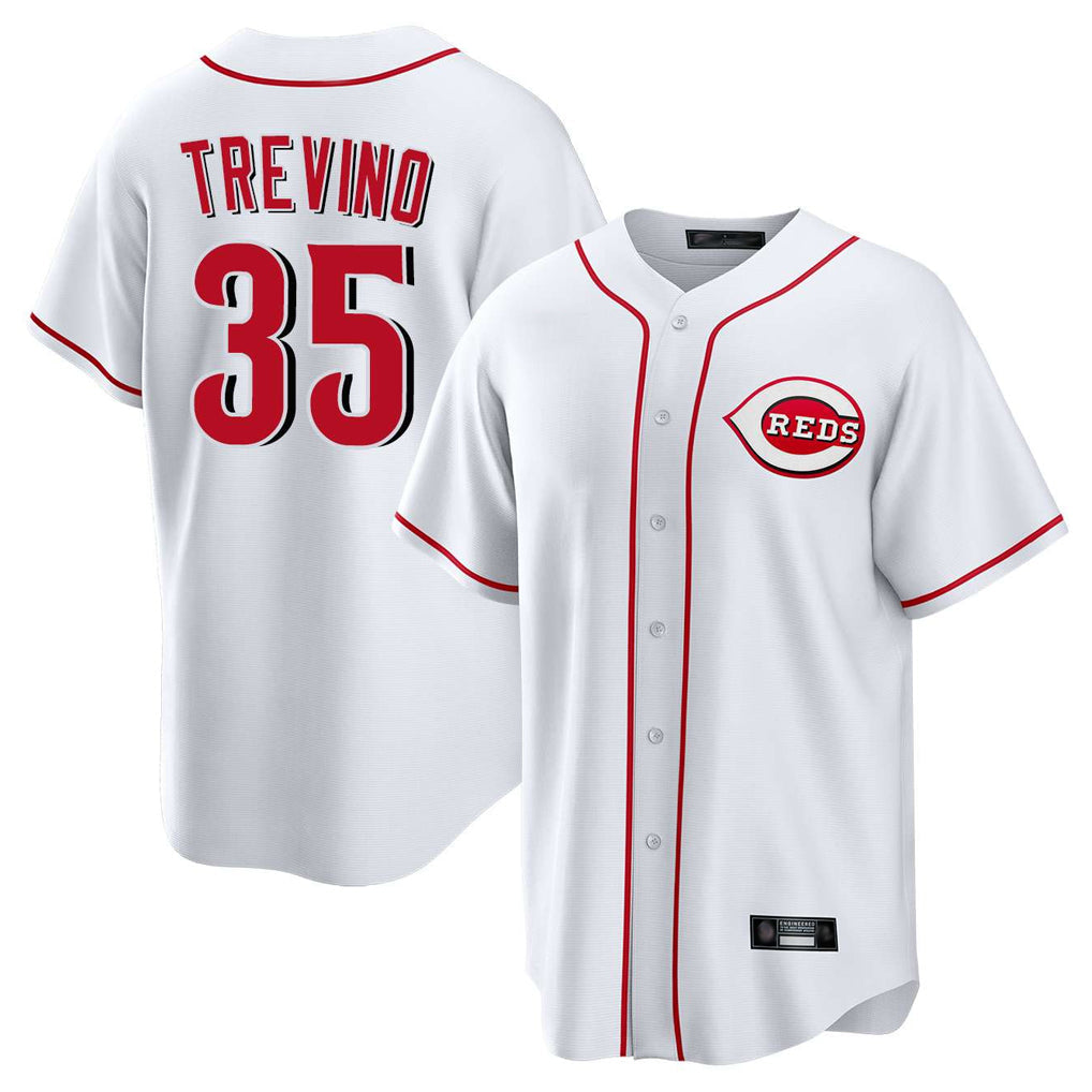 Arlishia C.Reds #35 Jose Trevino Player White Game Home Stitched Jerseys
