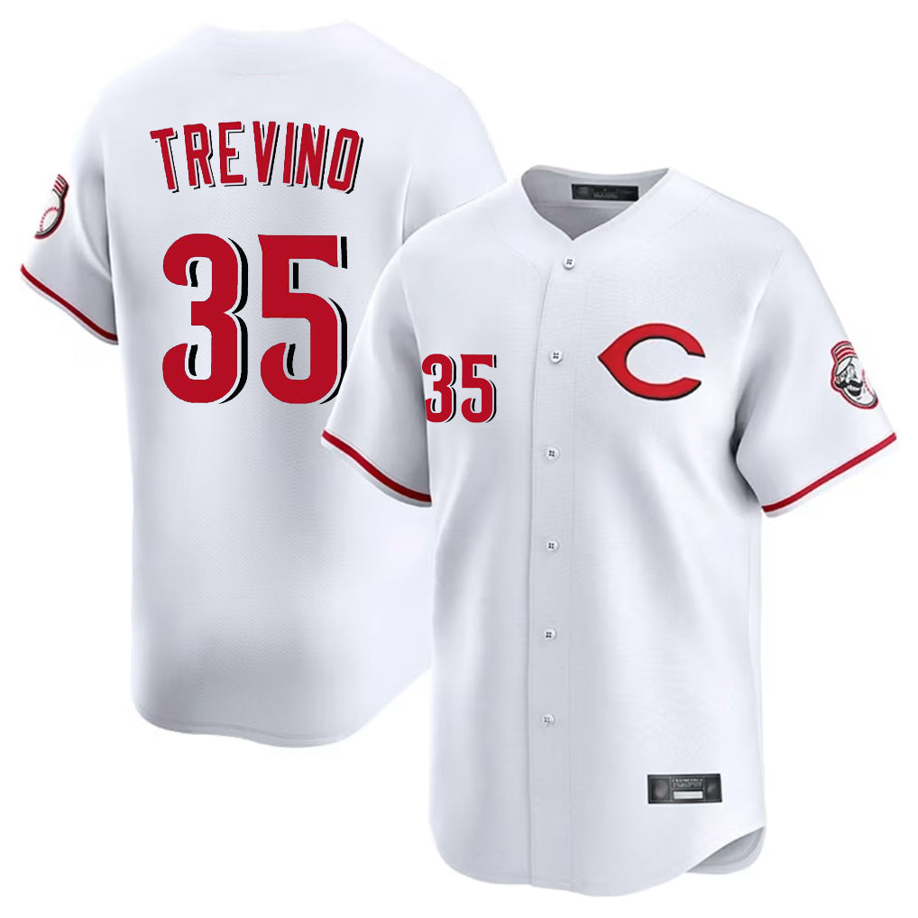 Arlishia C.Reds #35 Jose Trevino Player White Limited Home Stitched Jerseys