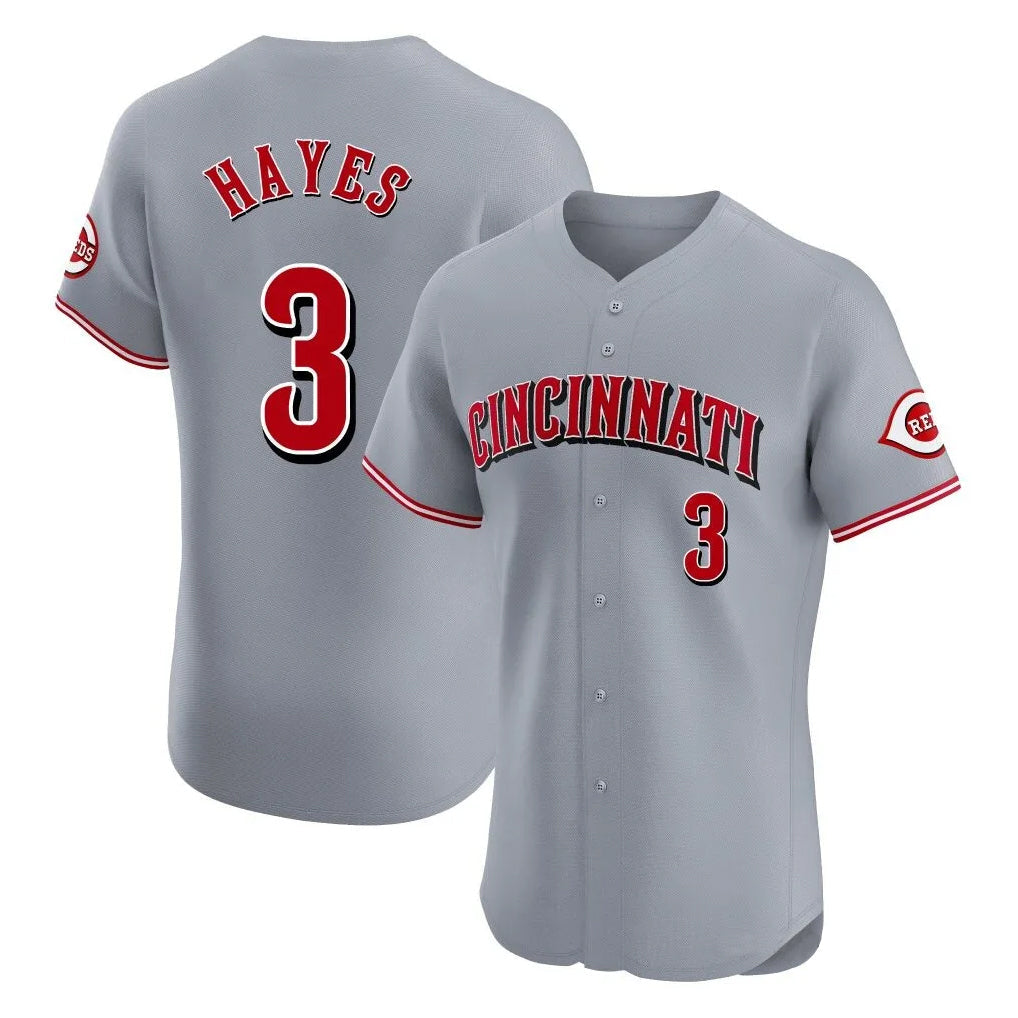 Arlishia C.Reds #3 Ke'Bryan Hayes Player Gray Limited Elite Home Stitched Jerseys