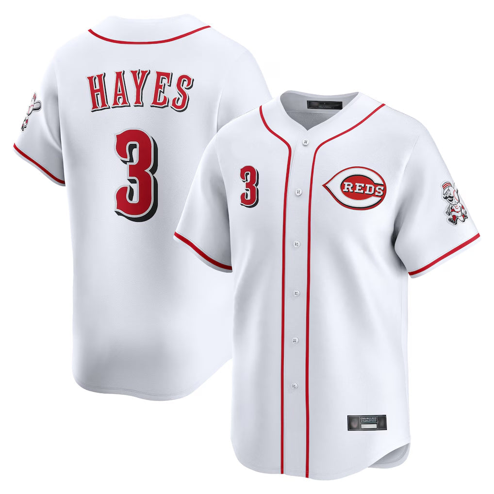 Arlishia C.Reds #3 Ke'Bryan Hayes Player White Home Limited Stitched Jerseys