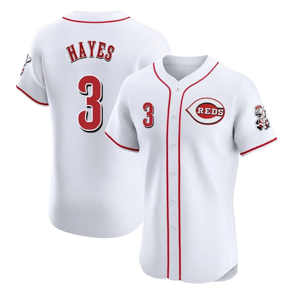 Arlishia C.Reds #3 Ke'Bryan Hayes Player White Limited Elite Home Stitched Jerseys