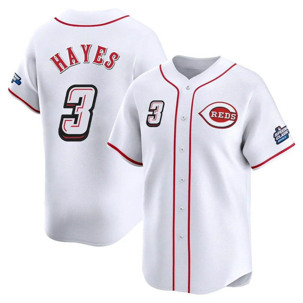 Arlishia C.Reds #3 Ke'Bryan Hayes Player White Speedway Classic Home Limited Stitched Jerseys
