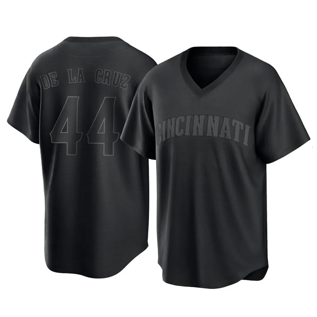 Arlishia C.Reds #44 Elly De La Cruz Player Black T-shirt Game Home Stitched Jerseys