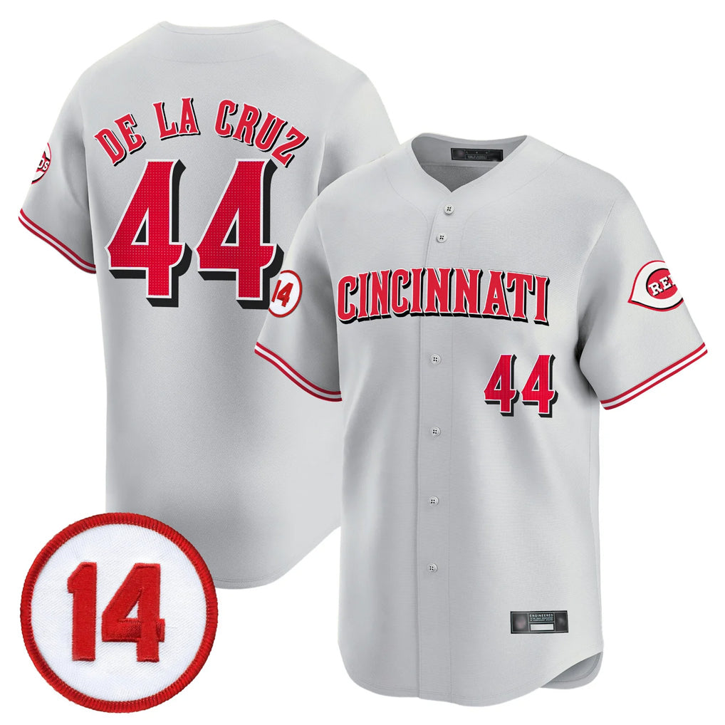 Arlishia C.Reds #44 Elly De La Cruz Player Gray Vapor Premier Limited Home Stitched Jerseys