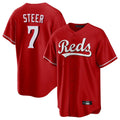 Arlishia C.Reds #7 Spencer Steer Player Red Home Game Stitched Jerseys