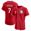 Arlishia C.Reds #7 Spencer Steer Player Red Limited Elite Home Game Stitched Jerseys