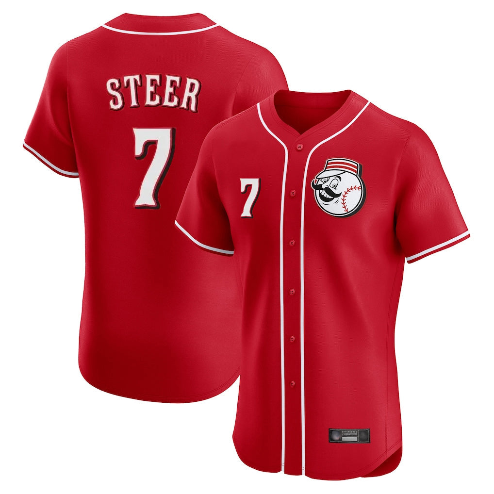 Arlishia C.Reds #7 Spencer Steer Player Red Limited Elite Home Game Stitched Jerseys