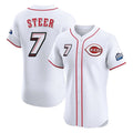 Arlishia C.Reds #7 Spencer Steer Player White Speedway Classic Limited Elite Home Stitched Jerseys