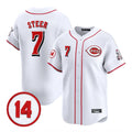 Arlishia C.Reds #7 Spencer Steer Player White Vapor Premier Limited Home Stitched Jerseys