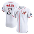 Arlishia C.Reds #9 Matt McLain Player White Speedway Classic Limited Elite Home Stitched Jerseys
