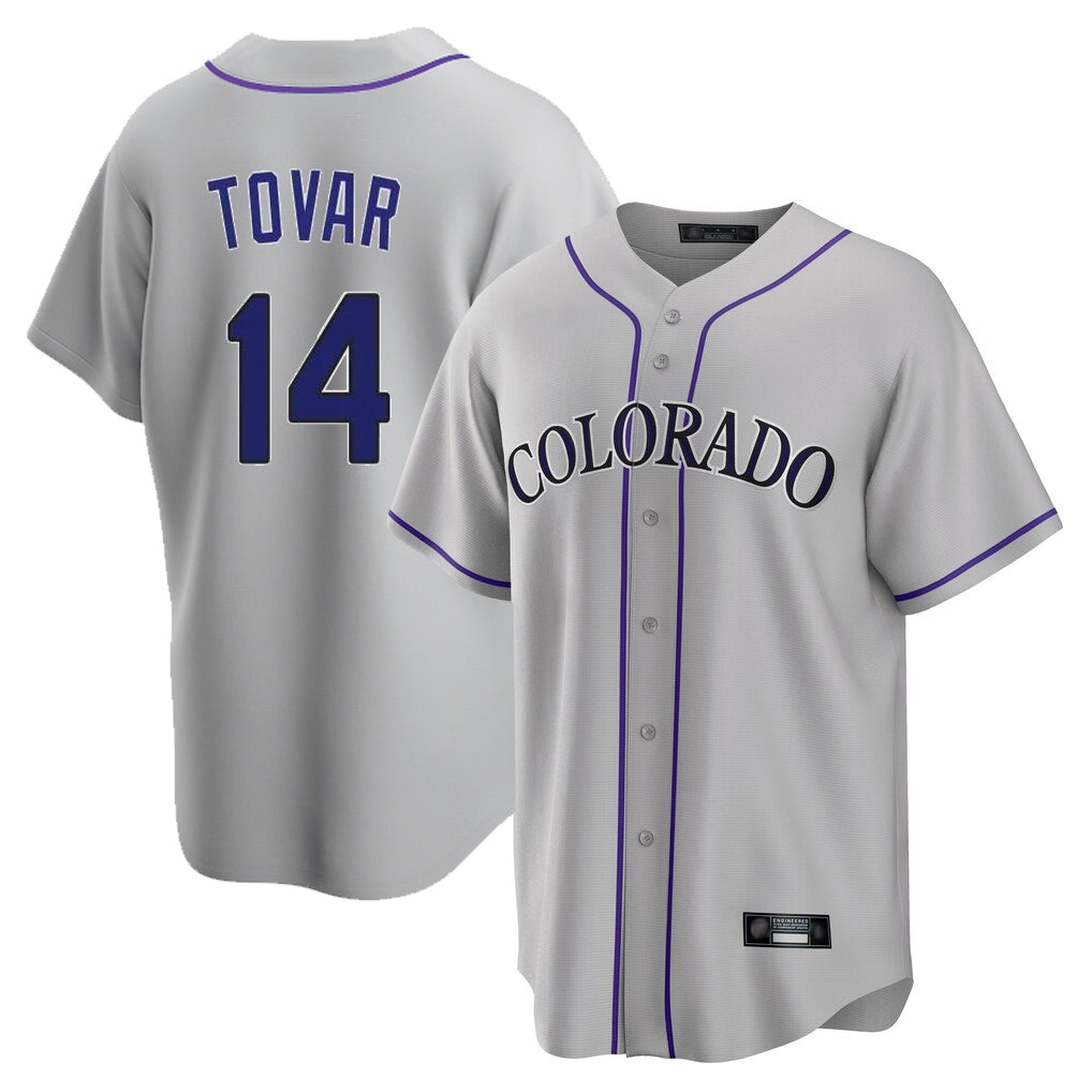 Arlishia C.Rockies #14 Ezequiel Tovar Player Gray Game Home Stitched Jerseys