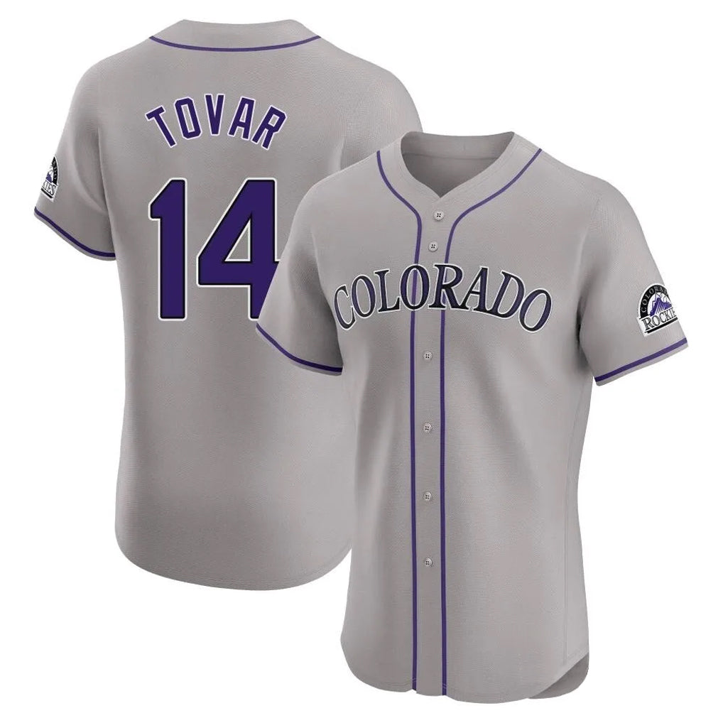 Arlishia C.Rockies #14 Ezequiel Tovar Player Gray Limited Elite Home Stitched Jerseys