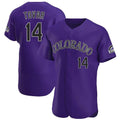 Arlishia C.Rockies #14 Ezequiel Tovar Player Purple Limited Elite Home Stitched Jerseys