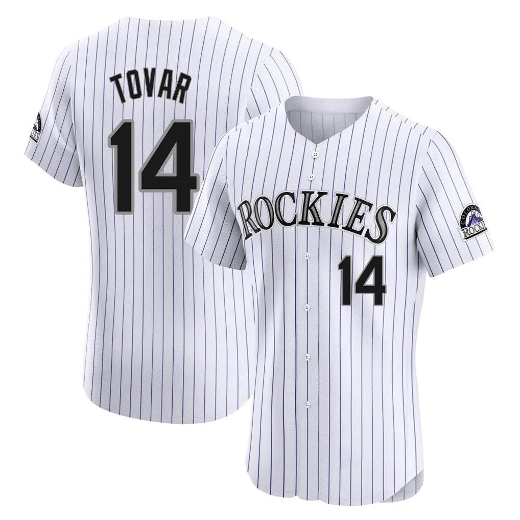 Arlishia C.Rockies #14 Ezequiel Tovar Player White Limited Elite Home Stitched Jerseys
