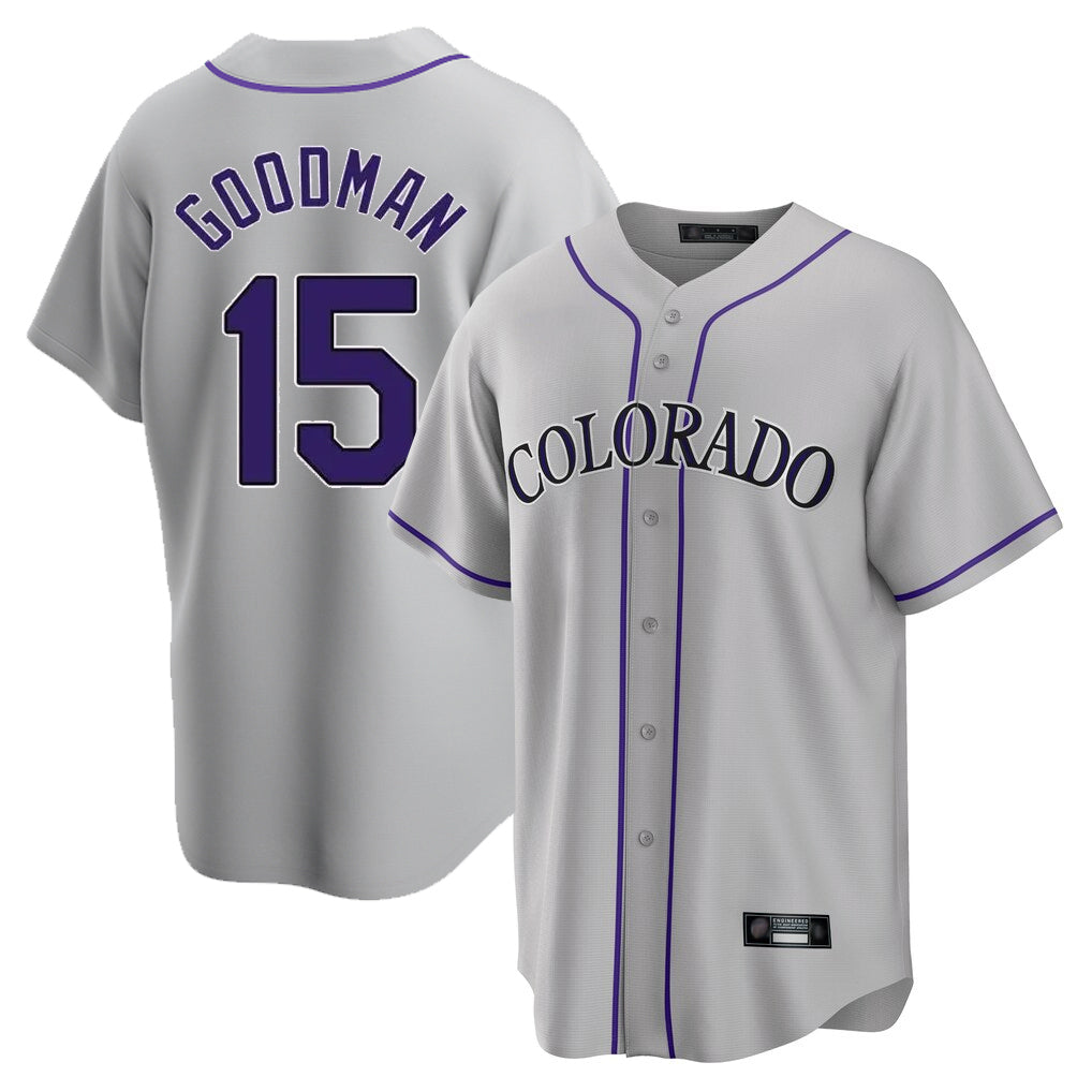 Arlishia C.Rockies #15 Hunter Goodman Player Gray Game Home Stitched Jerseys