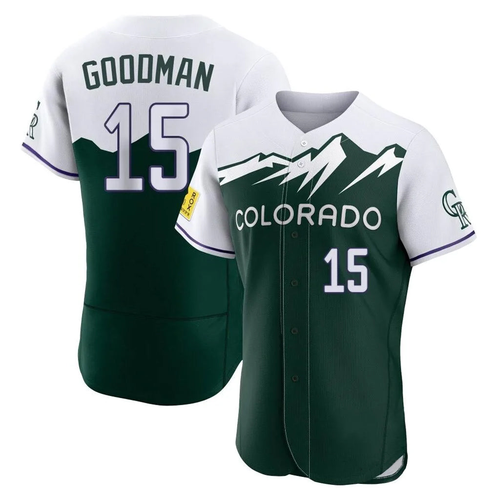 Arlishia C.Rockies #15 Hunter Goodman Player Green City Connect Limited Elite Home Stitched Jerseys