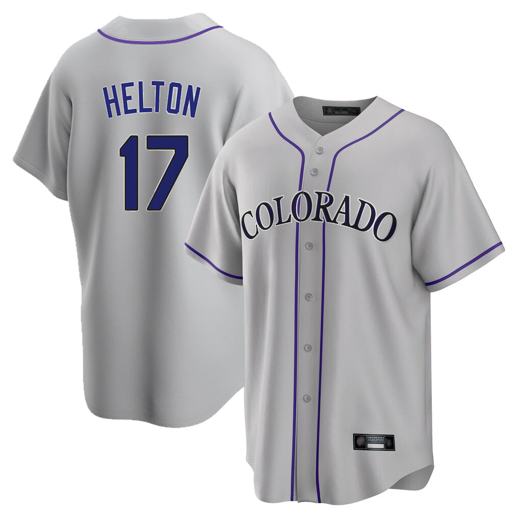 Arlishia C.Rockies #17 Todd Helton Player Gray Game Home Stitched Jerseys