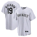 Arlishia C.Rockies #19 Charlie Blackmon Player White Game Home Stitched Jerseys