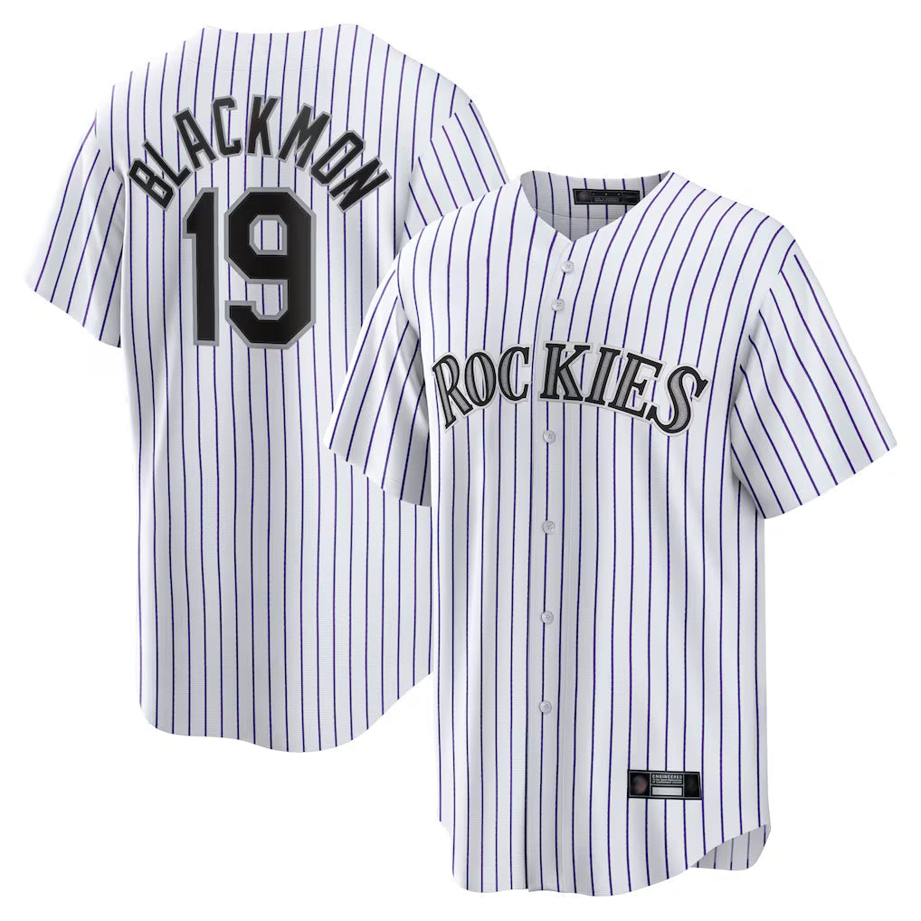 Arlishia C.Rockies #19 Charlie Blackmon Player White Game Home Stitched Jerseys