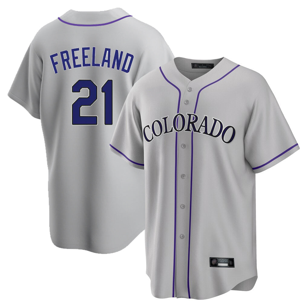 Arlishia C.Rockies #21 Kyle Freeland Player Gray Game Home Stitched Jerseys