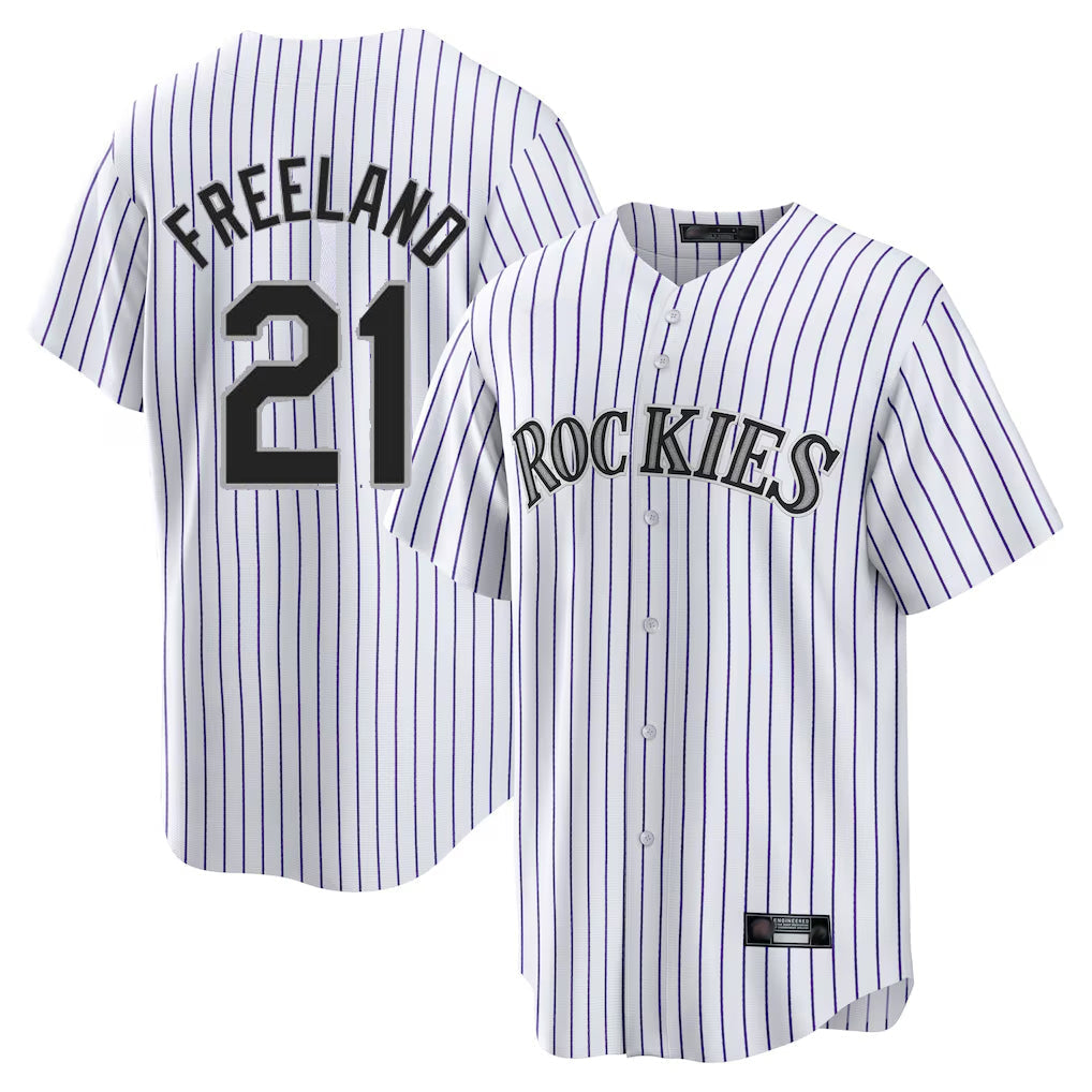 Arlishia C.Rockies #21 Kyle Freeland Player White Game Home Stitched Jerseys