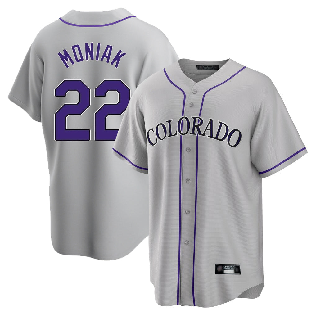 Arlishia C.Rockies #22 Mickey Moniak Player Gray Game Home Stitched Jerseys