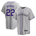 Arlishia C.Rockies #22 Mickey Moniak Player Gray Game Home Stitched Jerseys