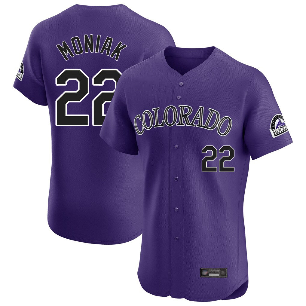 Arlishia C.Rockies #22 Mickey Moniak Player Purple Limited Elite Home Stitched Jerseys