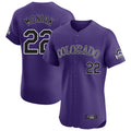 Arlishia C.Rockies #22 Mickey Moniak Player Purple Limited Elite Home Stitched Jerseys