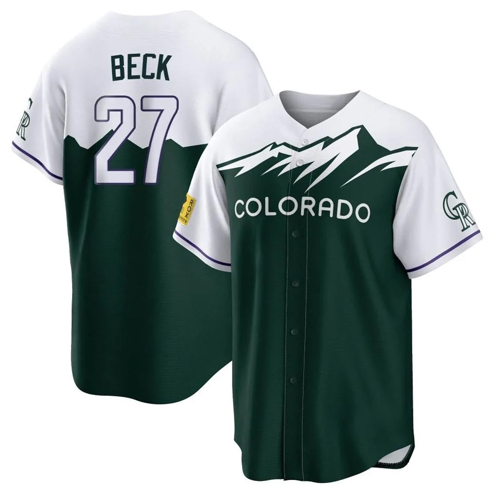 Arlishia C.Rockies #27 Jordan Beck Player Green City Connect Home Game Stitched Jerseys