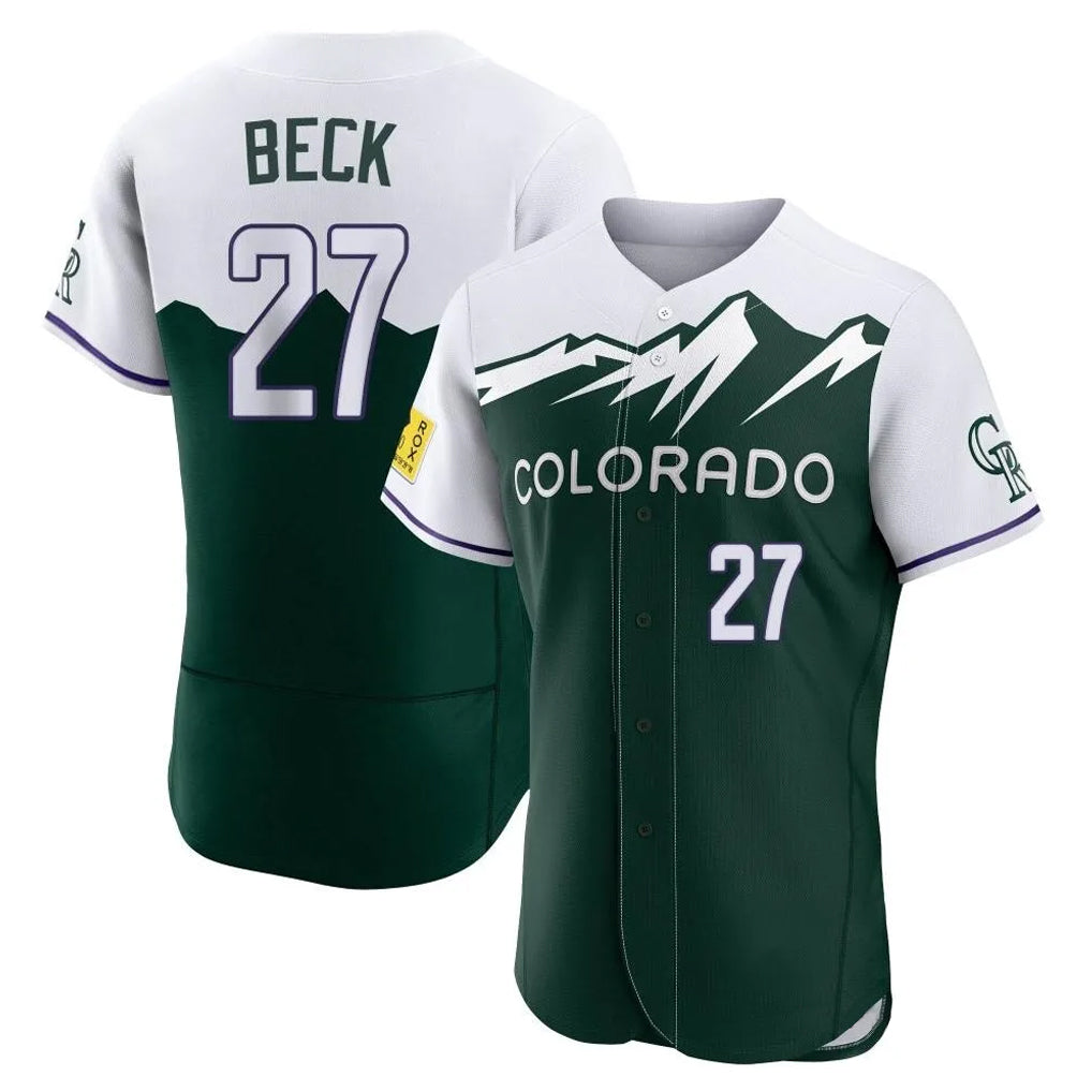Arlishia C.Rockies #27 Jordan Beck Player Green City Connect Limited Elite Home Stitched Jerseys