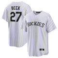 Arlishia C.Rockies #27 Jordan Beck Player White Game Home Stitched Jerseys