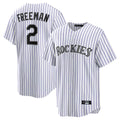 Arlishia C.Rockies #2 Tyler Freeman Player White Game Home Stitched Jerseys