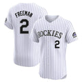 Arlishia C.Rockies #2 Tyler Freeman Player White Limited Elite Home Stitched Jerseys