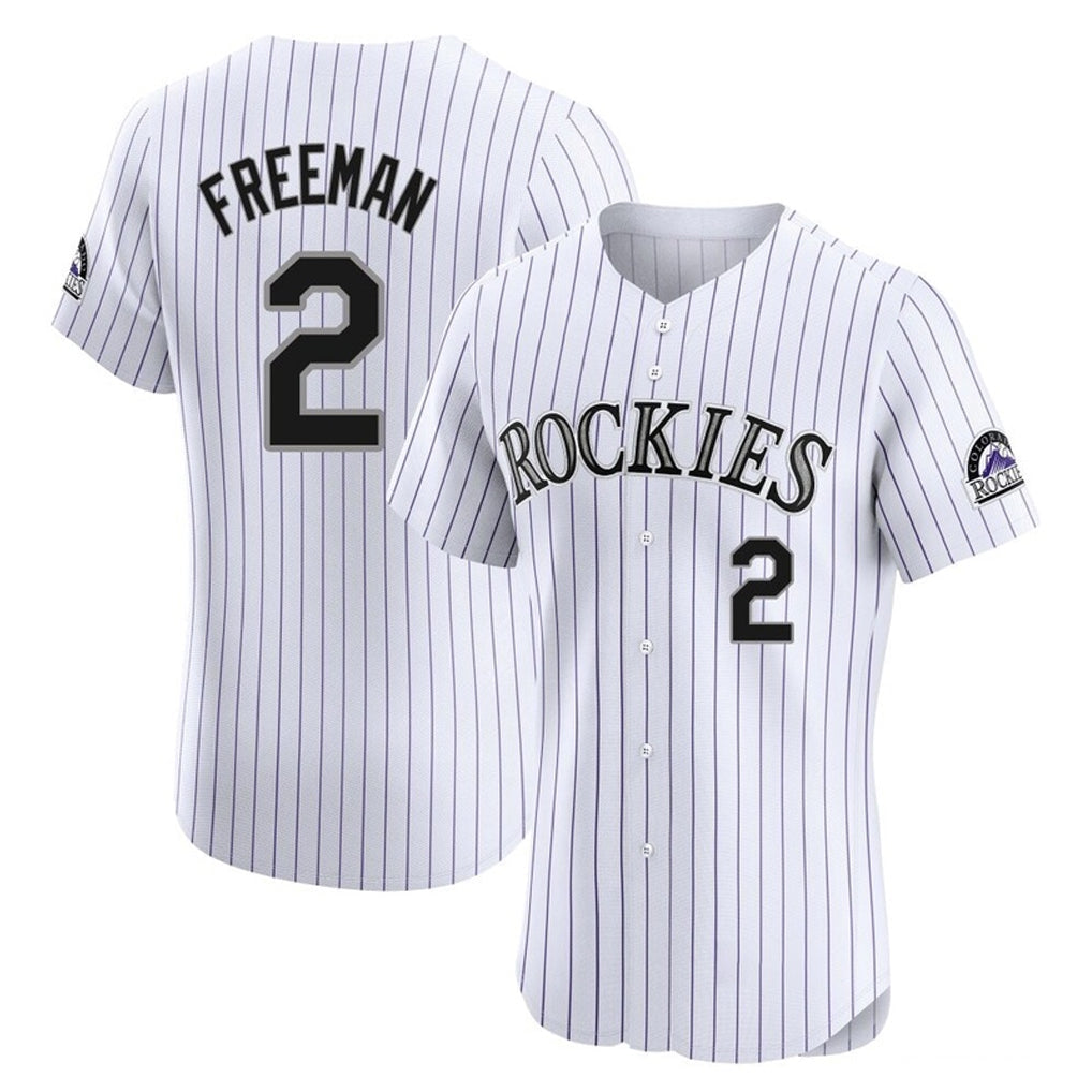 Arlishia C.Rockies #2 Tyler Freeman Player White Limited Elite Home Stitched Jerseys
