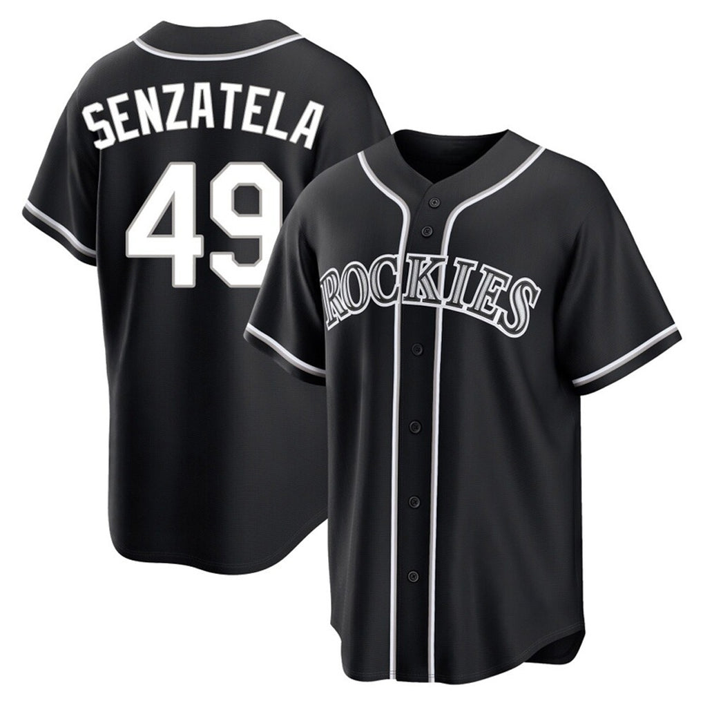 Arlishia C.Rockies #49 Antonio Senzatela Player Black Fashion Out Home Game Stitched Jerseys