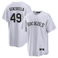 Arlishia C.Rockies #49 Antonio Senzatela Player White Game Home Stitched Jerseys