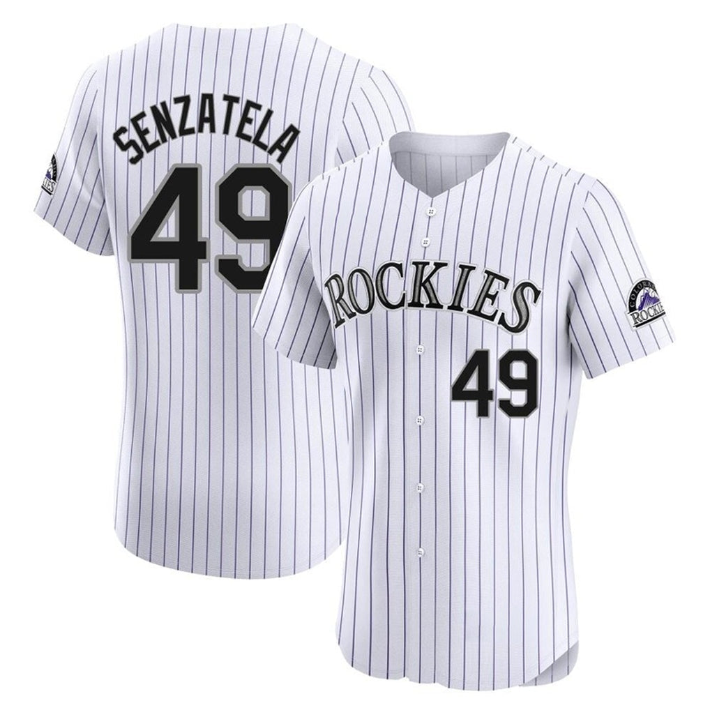 Arlishia C.Rockies #49 Antonio Senzatela Player White Limited Elite Home Stitched Jerseys