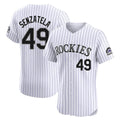 Arlishia C.Rockies #49 Antonio Senzatela Player White Limited Elite Home Stitched Jerseys
