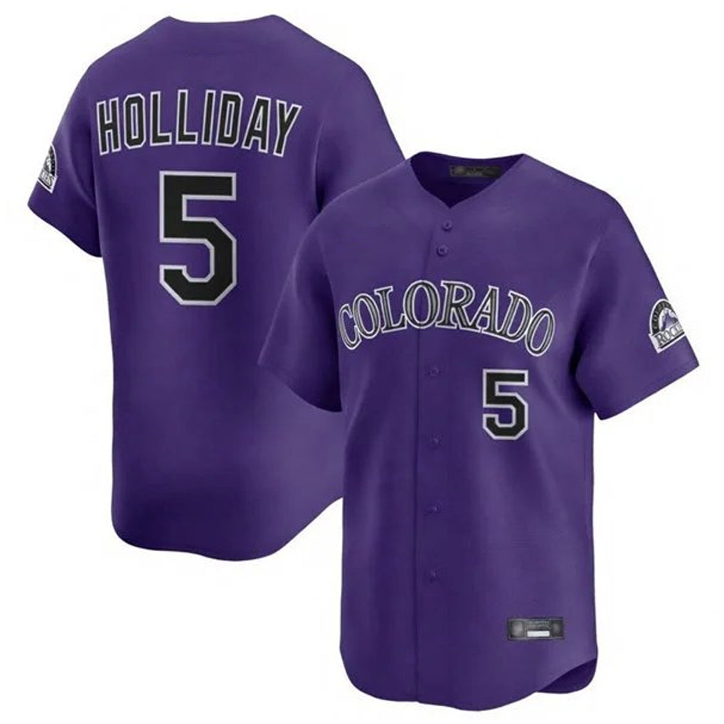 Arlishia C.Rockies #5 Matt Holliday Player Purple Limited Home Stitched Jerseys