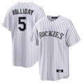 Arlishia C.Rockies #5 Matt Holliday Player White Game Home Stitched Jerseys