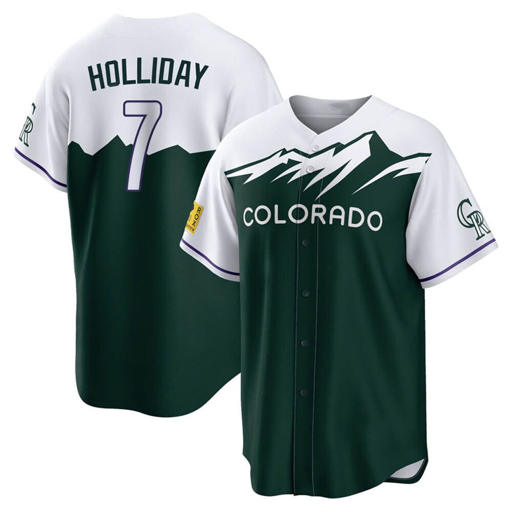 Arlishia C.Rockies #7 Matt Holliday Player Green City Connect Home Game Stitched Jerseys
