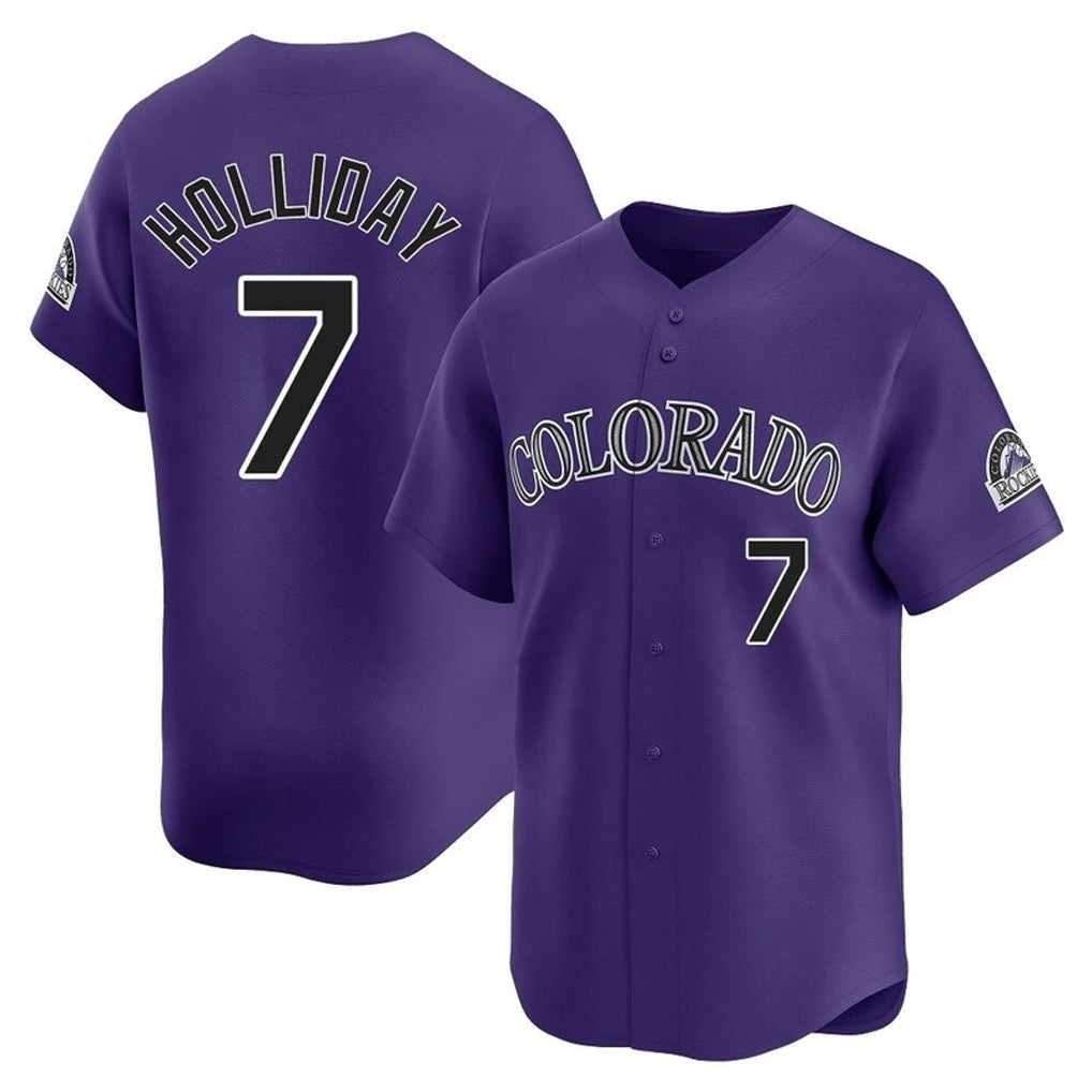 Arlishia C.Rockies #7 Matt Holliday Player Purple Limited Home Stitched Jerseys
