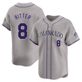 Johmsee C.Rockies #8 Ryan Ritter Player Gray Limited Home Stitched Jerseys