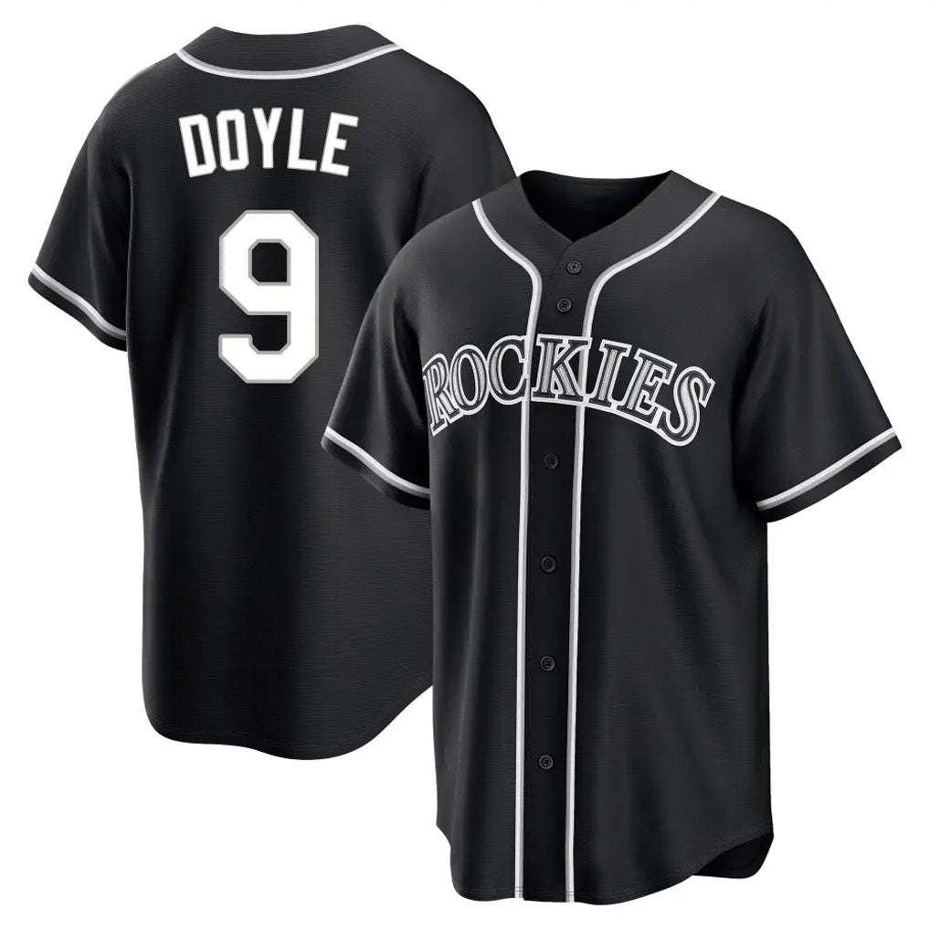 Arlishia C.Rockies #9 Brenton Doyle Player Black Fashion Out Home Game Stitched Jerseys