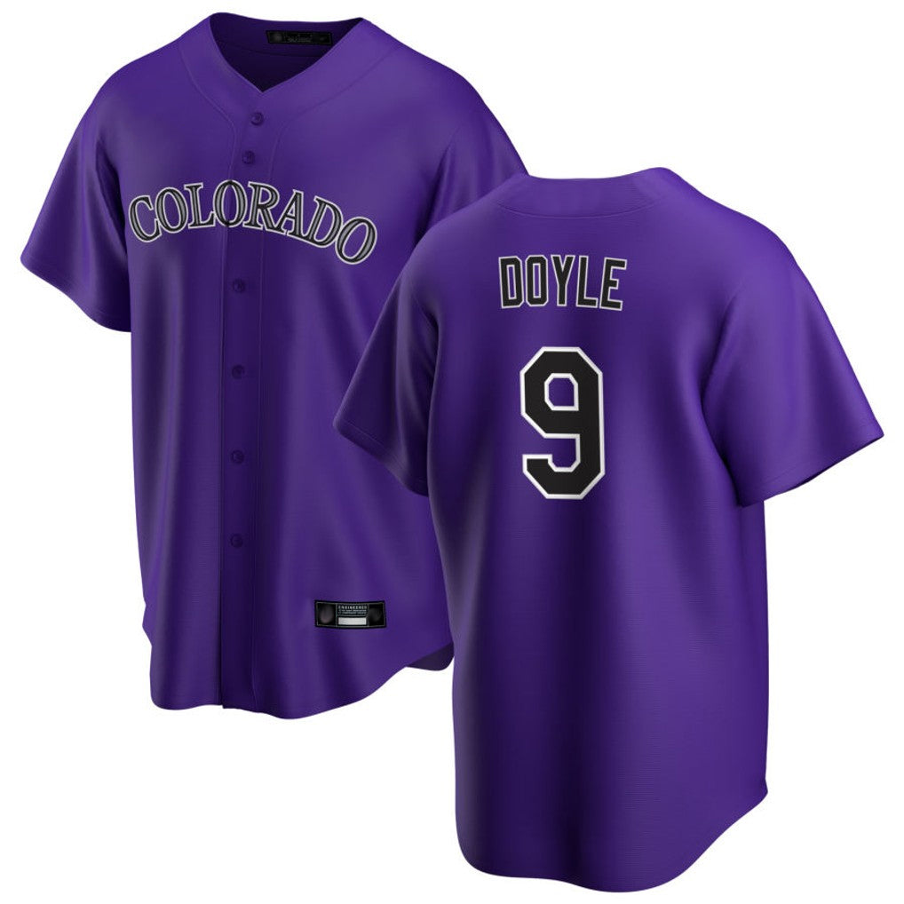 Arlishia C.Rockies #9 Brenton Doyle Player Purple Game Home Stitched Jerseys